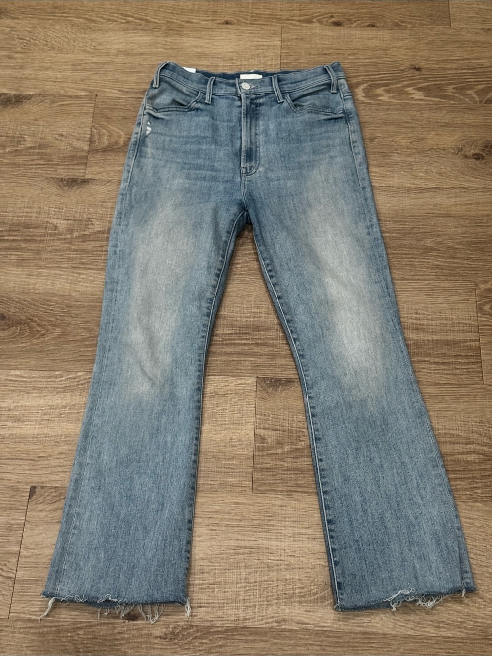 MOTHER The Hustler Ankle Fray Jeans Size 28 Blue Knock On Wood